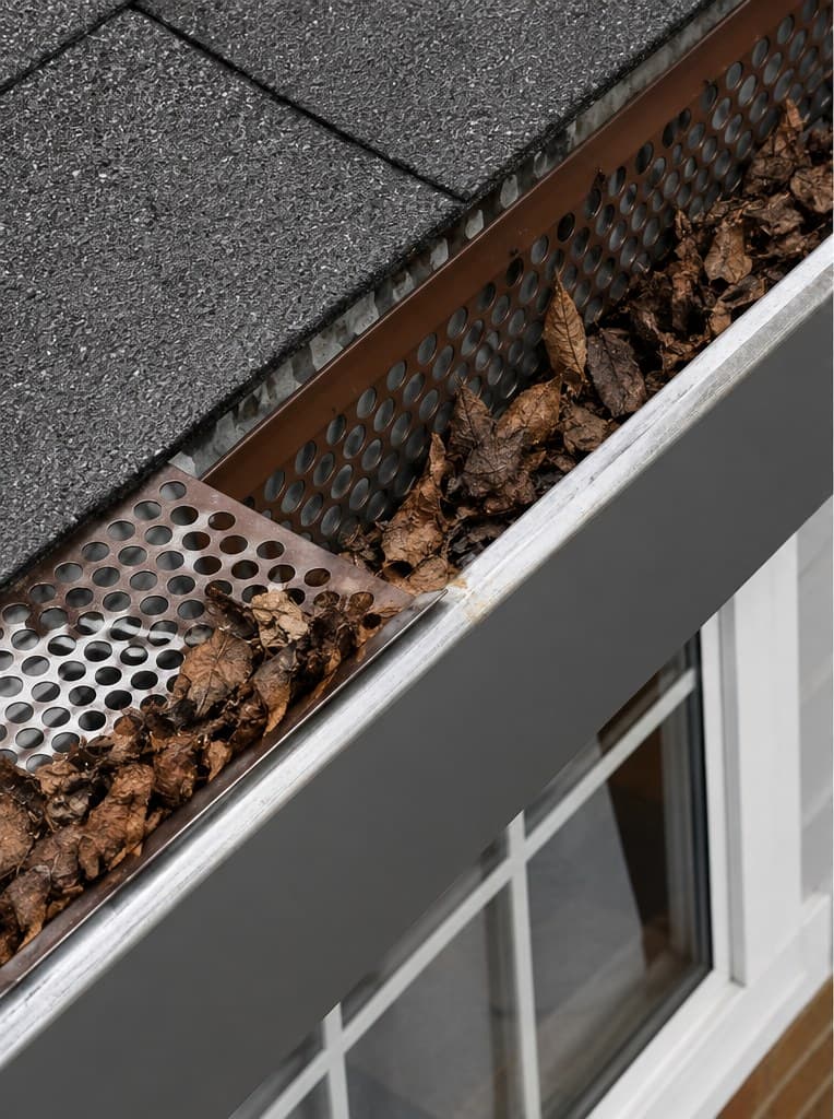 Leaf-packed run cleared down to bare metal – before